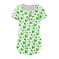 St Patricks Dnevne košulje za žene Short-rukave labave vrhove Shamrock Print casual plus veličine Tunike