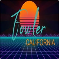 Fowler California Vinyl Decal Stiker Retro Neon Design