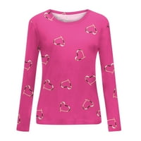 Božićne ponude Spot Print Women Zimska dukserica dugih rukava na vrhu Ležerne prilike Crewneck Tunic