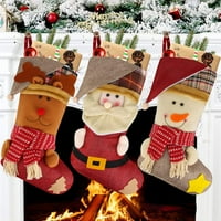 Božićne čarape- 18 Classic Xmas čarape - Santa Snowman Reindeer za Božić - ukrasi Kućna ponuda za zabavu