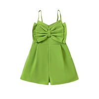 Djevojka za mališana ljetni kombinezon Kamisole Čvrsti zeleni kombinezon slatko ljeto kratko odijelo