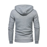 Plus veličina dugih rukava, muški ispisani sportski džemper s kapuljačom s kapuljačom dugih rukava džepni sportski kaput siva 8