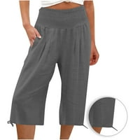 Vivianyo HD žene duge pantalone plus veličine čišćenja ženske labave smanjuju široke hlače za noge visoke struke ravne hlače bljeskalice