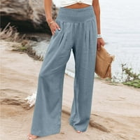 Binmer ženske duge hlače u širokim hlačama u širokim strukom pravne hlače, casual pantalone