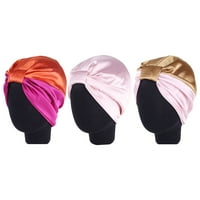 Žena spavaća šešir dvoslojni turban saten spava noćne kape elastična noćna odjeća za žene