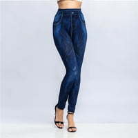 Zkozptok Ženske hlače High Struine tajice elastični sportovi Slim Hip Lifting Dugena dužine gležnja, plava, l