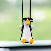 Swinging Duck Hatch Hang Ornament, Slatka ljuljačka patka sa sunčanim naočalama Privjesak za automobil Privjesak za unutrašnjost retrovizora Retrovizori Charms Auto ukrasi za retrovizor