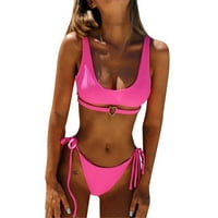 Ženski modni kupaći kostim Split kupaći kostim čvrste boje kupaći kostim