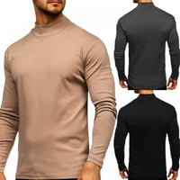 Muška majica slim fit mekani turtleneck dugih rukava majica Osnovni vrhovi majica podrumljenog sloja