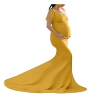 Trudna haljina za žene, ženske trudnice Fotografije rekviziraju s ramenom bez rukava