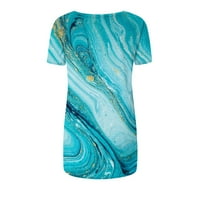Ženski vrhovi za gamaše Dressy Trendy Ispis kratkih rukava Ljetne košulje Plus veličine okrugli vrat