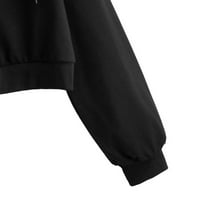 Duksevi Bacocs Žene ležerne duksere sa kapuljačom labavim mekim puloverskim rukavima dugih rukava za blube košulja košulja Crck XL