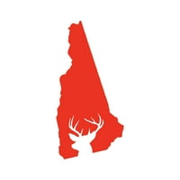 New Hampshire Deer State naljepnica naljepnica Die Secke - samoljepljivi vinil - Vremenska zaštitna - izrađena u SAD - Mnogo boja i veličina - Buck Hunt Lov Puška NH
