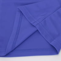 Ecqkame široke pantalone za noge za žene čišćenje ženske modne ljetne čvrste casual dugme džep elastične struke duge hlače plave xxl