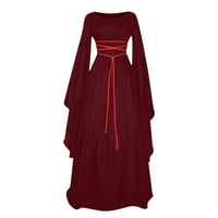 Stalne haljine za ženske željezne remen dugih rukava i nepravilne haljine Halloween kostim ljubičasta, 2xl