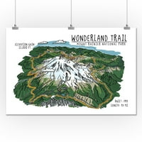 Nacionalni park Mount Rainier, crtež linije, Trag Wonderland