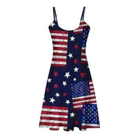 Yuwull 4. srpnja haljine za ženska casual slobodne neovisnosti ThirtRess American Flag Print Patriotsko