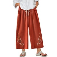 Žene Ležerne pantalone velike veličine pamučne i posteljine sažeto hlače Žene zatvorene dno duge sa