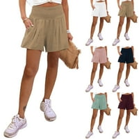 Ženske kratke hlače visoke elastične stručne naborane rufffle slatke kratke hlače