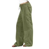Safuny ženske ravne jogger hlače Ljeto jesen elastična struka Djevojke Retro opuštene trendi pantalone