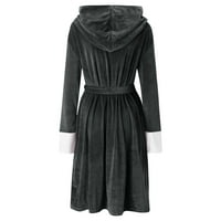HGW kaputi za žene plus veličine Ženska zimska plišana dulji šal za ogrtač Početna odjeća dugi rukav