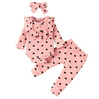 Durtebeua Baby Girl Outfits Jesen Zima Slatka cvjetna košulja Vrhovi dugi pant Set 18- mjeseci