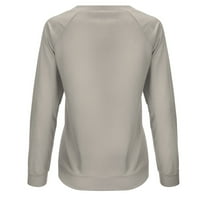 Dasayo Casual Solid pulover za žene okrugli vrat dugih rukava Bluze padaju osnovne vrhove tunika