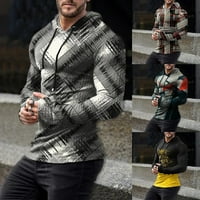 Muškarci Print pulover duksevi s kapuljačom dugih rukava mišića Aktivna odjeća