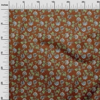 Onuone svilena tabby smeđa tkanina i cvjetni cvjetni šivaći zanatske projekte Tkanini otisci sa dvorištem