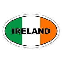 Cafepress - Zastava Irska Ovalna naljepnica - Naljepnica