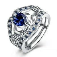 Keusen plava tri sloja Držanje prstena za uključivanje prstena za srce za žene muškarci izvrsne veličine