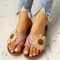 Ženske ljetne sandale Ležerne prilike ravne potpetice Elegantne rimske sandale cipele na plaži Pink