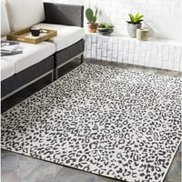 Esperanza Leopard na otvorenom tepih na otvorenom 5'3 7'7 Crno bijelo