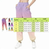 Yuwegr Trendy ženske labave boje ispisane dukseve sa elastičnim strukom i džepovima
