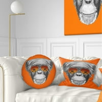 Majmun za umjetničko dizajner sa zrcalom sunčane naočale jastuk za bacanje životinja u. In. Medium