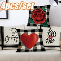 Turistički dekorativni jastučni jastuk Crveni srčani jastuk sa crnim i bijelim prugama slatka jastučna jastuka pokriva jednu bočnu dizajn tiskanu veličinu