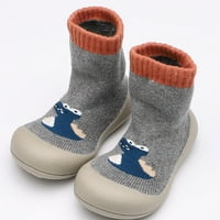 Teže za dječje dječake visoke vrhove Ležerne prilike za toplu bebu meke jedine cipele Zimske bebe cipele Cartoon Slatke cipele za bebe Soft Soft Sole cipele cipele Sive Sive 6.5