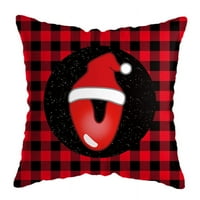 Yidarton božićni jastuk crveni plašten kratki plišani kvadratni jastučni jastuk skrovi za ispis serije