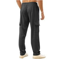 CLLIOS MENS TUŽITELJSKI POVRATAK Čvrsti ležerni džepovi na otvorenom ravno tipom fitness hlače Sportske hlače pantalone