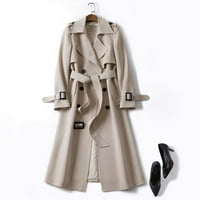 Ženski prekrivač čvrsti tanki fit kaput jakna dugačka odjeća WindBreaker rov lb jakna visoka lagana