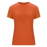 Ženski uspirani ugrađeni Y2K vrhovi Crew Crat Crat majica Solid Boja Slim Fit Screther Streetwear Summer Outfit