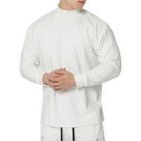 Sngxgn muške modne modne šal ovratnike pulover posade dukserice muške dukseve, bijela, veličina XL