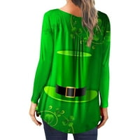 Fanxing brisanje na raspolaganju majice nagnutih za žene za žene casual gumb niz zelenu majicu s dugim rukavima