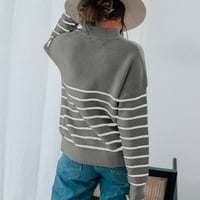 Ketyyh-Chn ženski pulover casual turtleneck džemper vrhovi za žene pulovere sive, m
