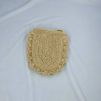 Toyella Crochet Mala čipka polukruga Ženska torba Beige
