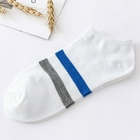 1Pair Unise udobne pruge pamučne papuče s čarapama kratke čarape za gležnjeve bijele boje