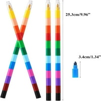 Rush Stacking bojice za dječju zabavu Favori Colorful Crayon Crayon Crayon - Fun Rainbow bojice za umjetničku