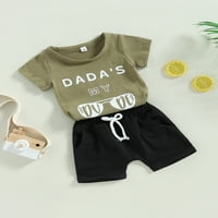 Arvbitana 0- godina novorođenčadi ljetne odjeće setovi s kratkim rukavima naljepnice za naočale za ispis, kratke hlače od punog boja