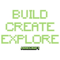 Junior's Minecraft pikselarirana gradnja stvara grafički tee bijeli medij