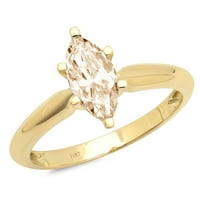 1. CT Sjajno markiza Clear Simulirani dijamant 18kyllow Gold Solitaire prsten SZ 5